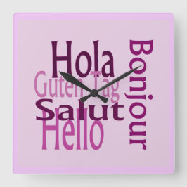 Väggklocka för akryl lila