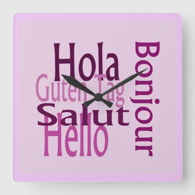 Väggklocka för akryl lila (Framsida)