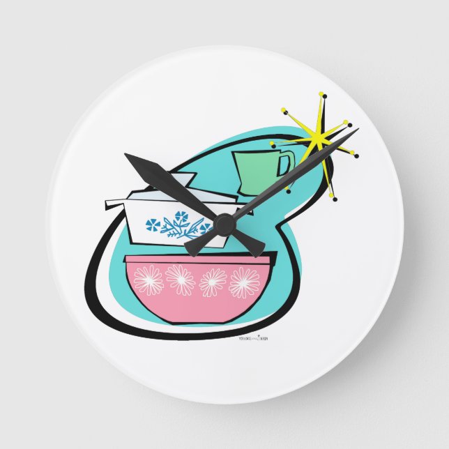 Väggklocka för design av atomprogram (Framsida)