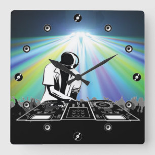 Väggklocka för diskjockey
