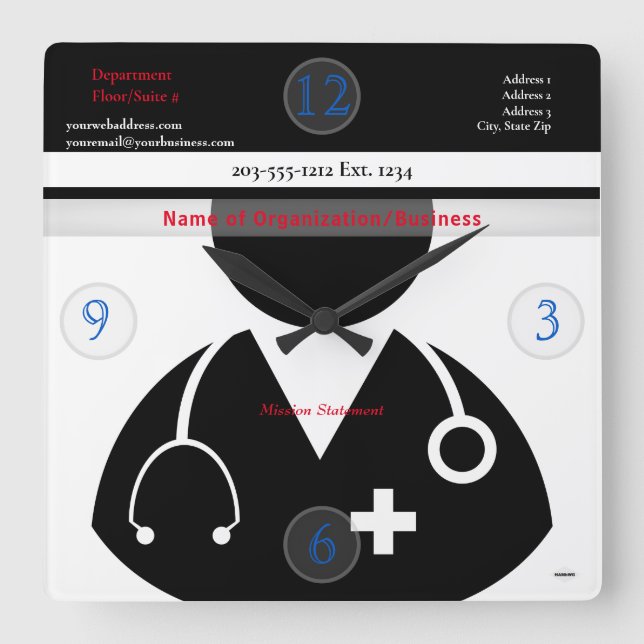 Väggklocka för medicinskt tema HAMbyWG (Framsida)