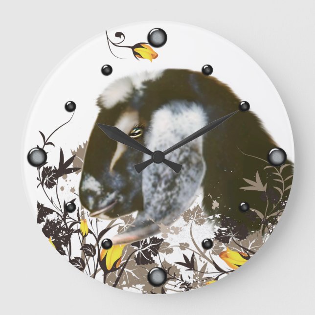 Väggklocka för nybörjare Porträtt-målning Blommigt (Framsida)