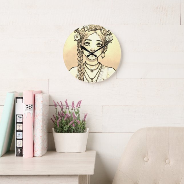 Väggklocka för unga kvinnor (Läsesal)