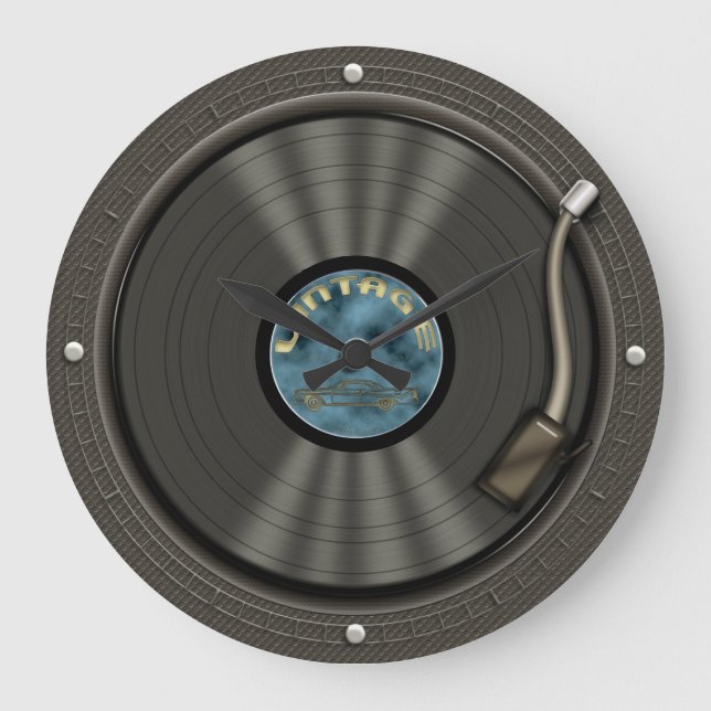 Väggklocka för vintage vinylpost (Framsida)