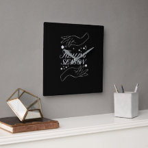 Väggklocka | Fyrkantig Svart Minimalistisk Design