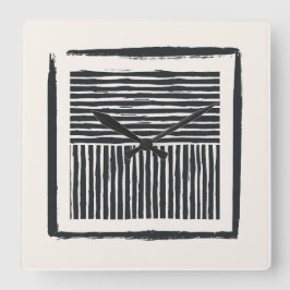 Väggklocka: Gamla linjen Bläck Fyrkantig Klocka