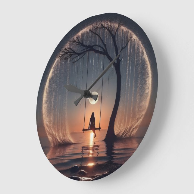 väggklocka, hemdekör, kontorshämmare, rumsdekator stor klocka (Vinkel)