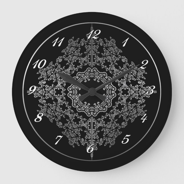 Väggklocka i filträdet Black & Silver (Framsida)
