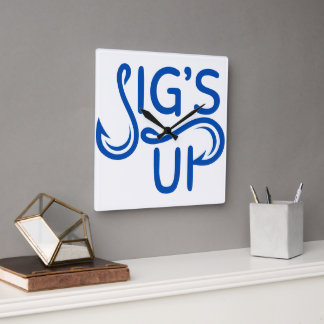 Väggklocka. Jigs Up. Fyrkantig Klocka