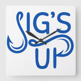 Väggklocka. Jigs Up. Fyrkantig Klocka