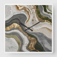 Väggklocka med drömmande grönt marmor