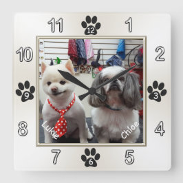 Väggklocka med Hund FOTO och NAMN