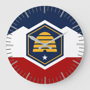 Väggklocka med Utahs flagga, USA