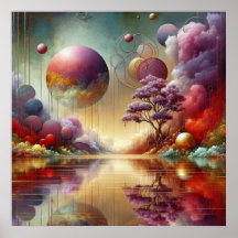 Väggkonst, Abstrakt, modern, Poster