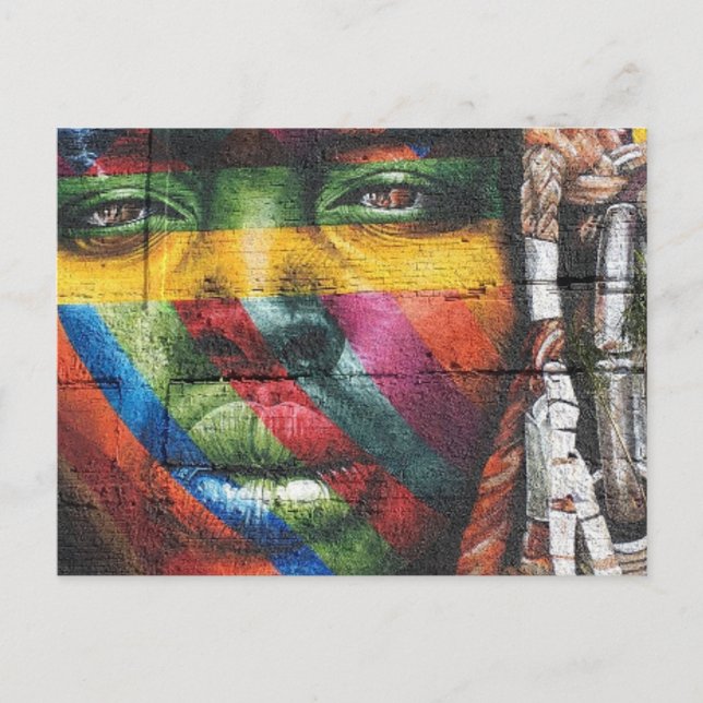 väggkonst ansikte vykort (Framsida)