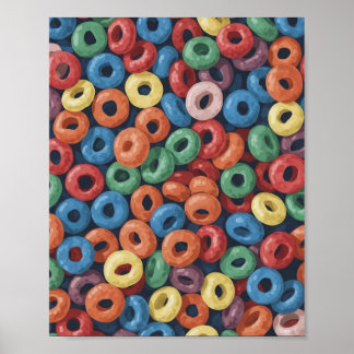 Väggkonst, färgfull frukost. poster