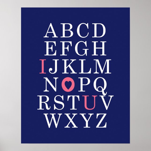 väggkonst för barnkammare alfabet rosa babyflicka (Framsidan)