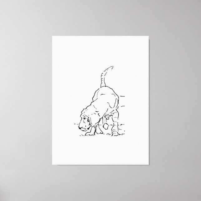Väggkonst för hundälskare, Beagle-illustration Canvastryck (Framsida)