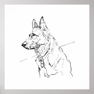 Väggkonst för hundälskare, Schäferhund