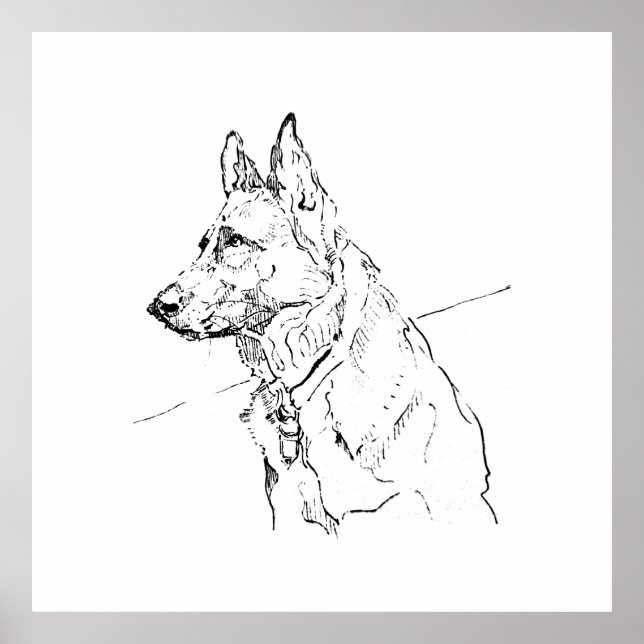 Väggkonst för hundälskare, Schäferhund (Framsidan)
