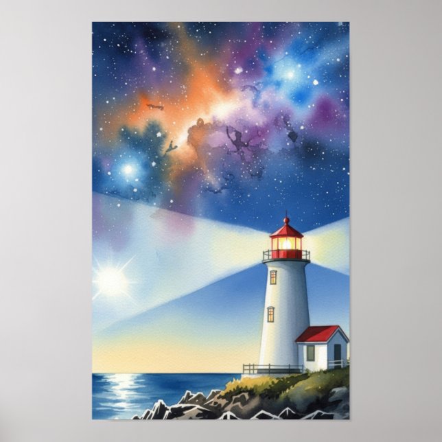 Väggkonst. Lighthouse Island Poster (Framsidan)