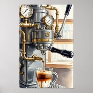 Väggkonst. Morgonstämning kaffe Poster