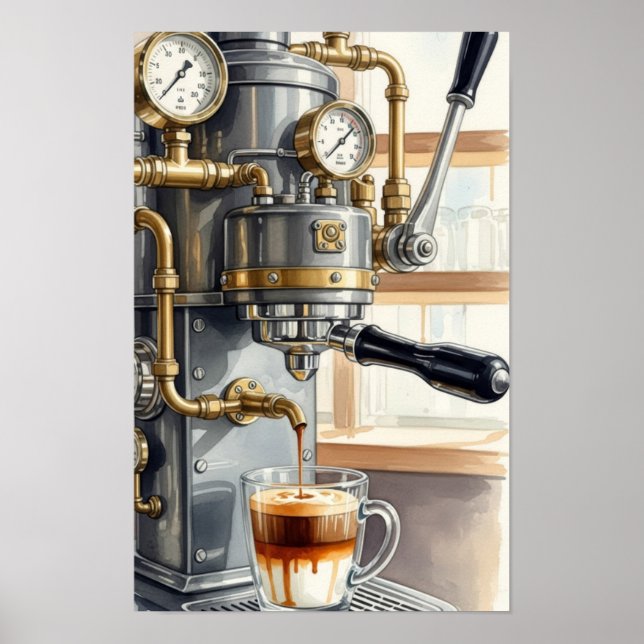Väggkonst. Morgonstämning kaffe Poster (Framsidan)