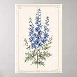 Väggkonsttryck med födelsemånadens blomma för juli poster