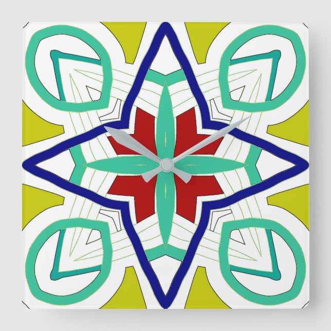 Vägglås, en färgstark klassisk design, tjocklek fyrkantig klocka (Framsida)