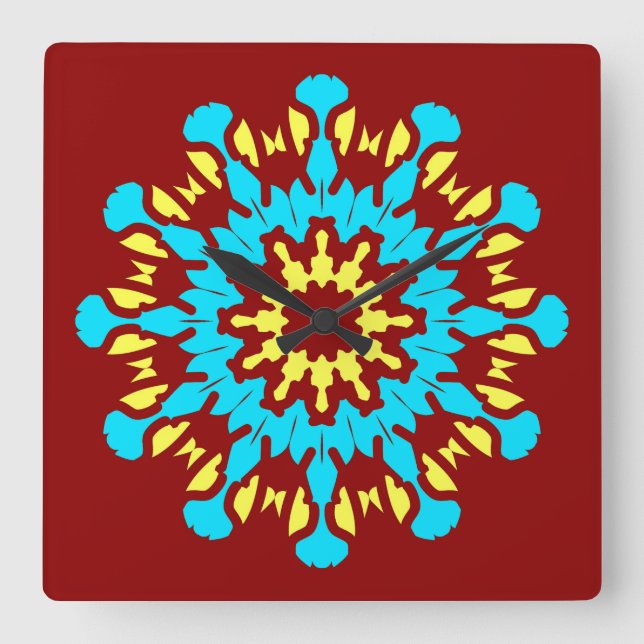 Vägglås, en multifärgad för elegant, klassisk S-ut Fyrkantig Klocka (Framsida)