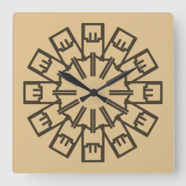 Vägglås, en multifärgad för elegant, klassisk S-ut Fyrkantig Klocka