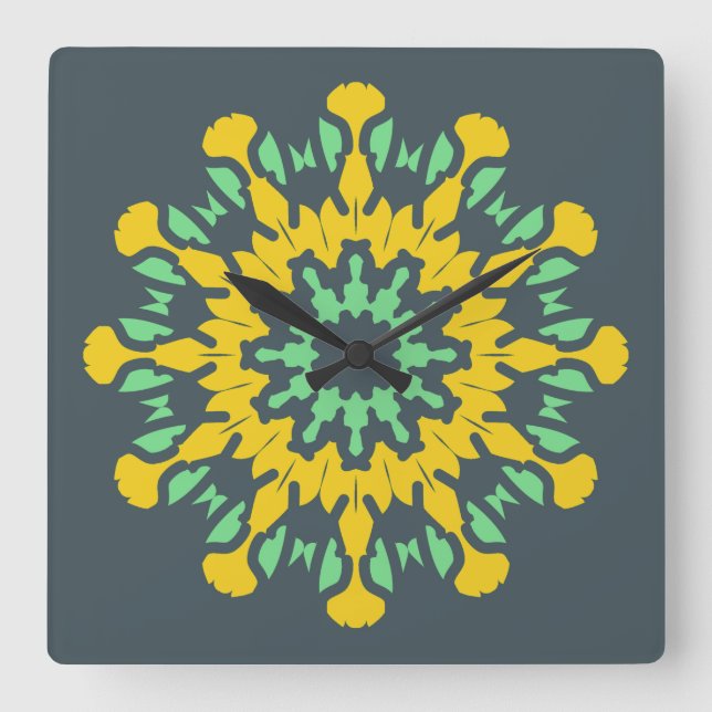 Vägglås, en multifärgad för elegant, klassisk S-ut Fyrkantig Klocka (Framsida)