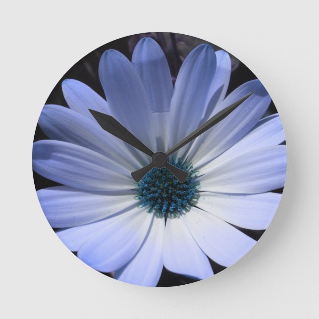 Vägglås för blå Daisy Rund Klocka (Framsida)