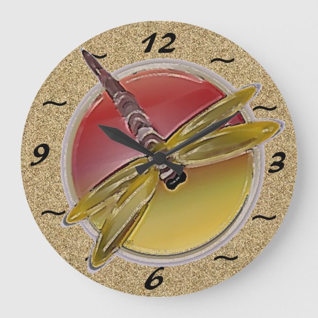 Vägglås för Dragonfly-symbol Stor Klocka (Framsida)