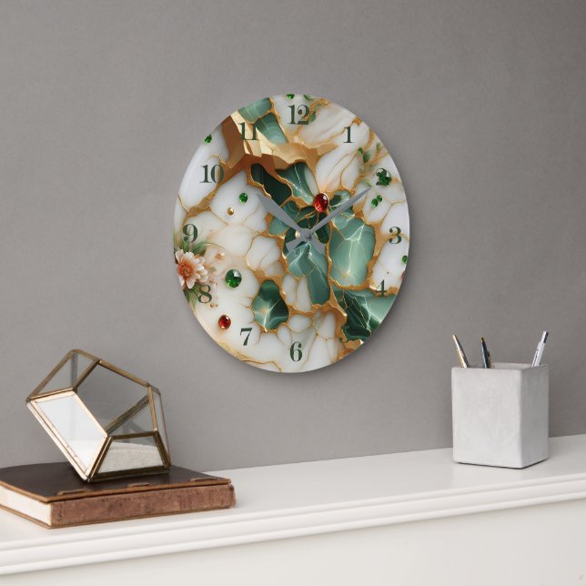 Vägglås för elegant och Blommigt Stor Klocka (Kontor)