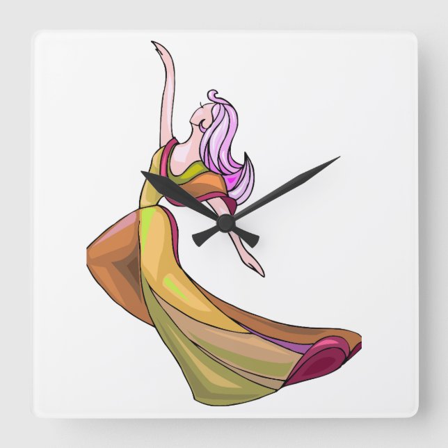 Vägglås för färgad Abstrakt Fyrkantig Klocka (Framsida)