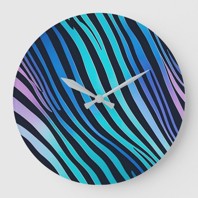 Vägglås för färgat djurtryck stor klocka (Framsida)