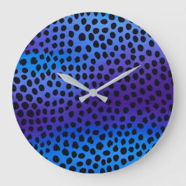 Vägglås för färgat djurtryck stor klocka