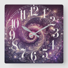 Vägglås för galaktiska fjädrar fyrkantig klocka