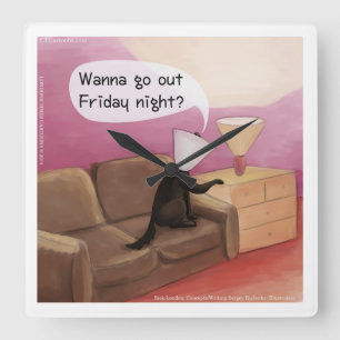 Vägglås för Hund Cone DEG-Tecknad Fyrkantig Klocka