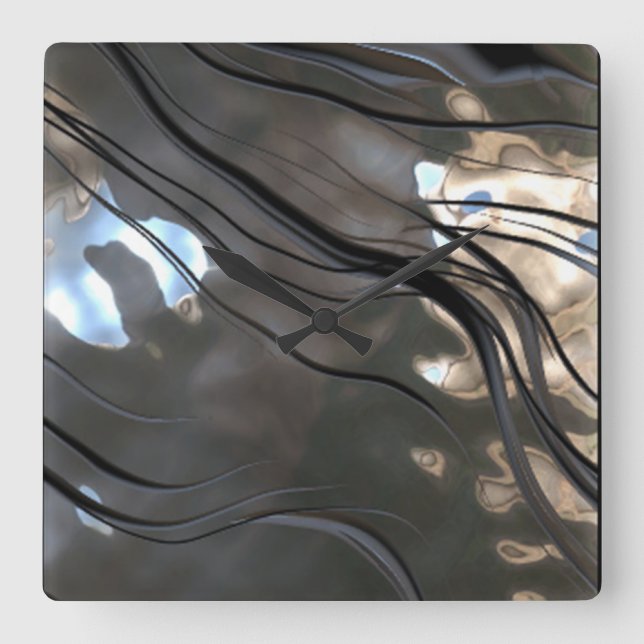 Vägglås för Mallable Metall Mönster Fyrkantig Klocka (Framsida)