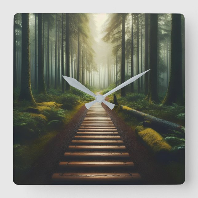 Vägglås för "målmedveten resa" fyrkantig klocka (Framsida)