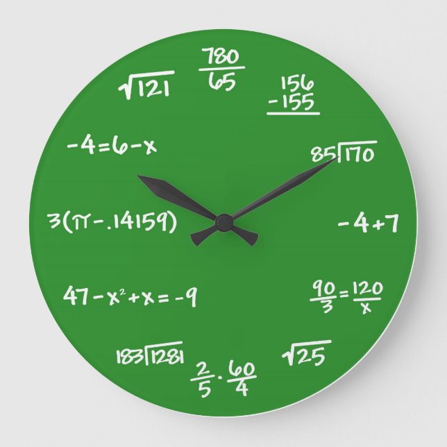 Vägglås för matematik, matematik stor klocka (Framsida)