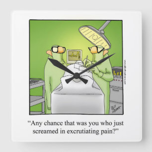 Vägglås för medicinska Humor Fyrkantig Klocka