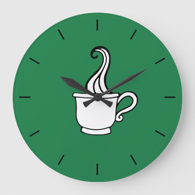 Vägglås för Middag av grönt-kaffe Stor Klocka (Framsida)