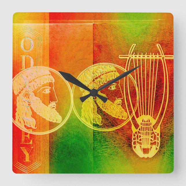 Vägglås för Odyssey Square Fyrkantig Klocka (Framsida)