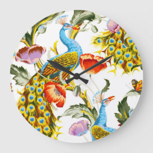 Vägglås för peacock-design stor klocka
