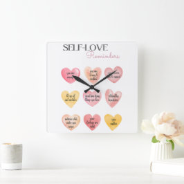 Vägglås för självbekräftelse i Kärlek Fyrkantig Klocka
