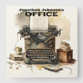 Vägglås för skrivmaskin för personlig Anpassningsb Fyrkantig Klocka