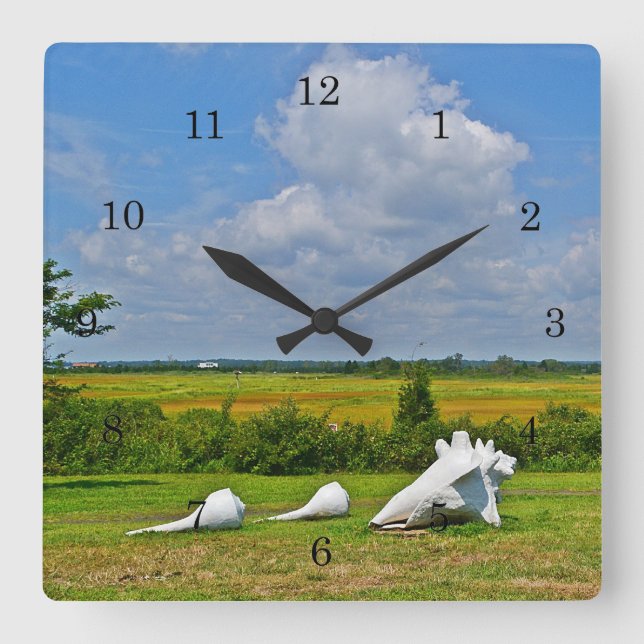 Vägglås för Snäcka till havs Fyrkantig Klocka (Framsida)